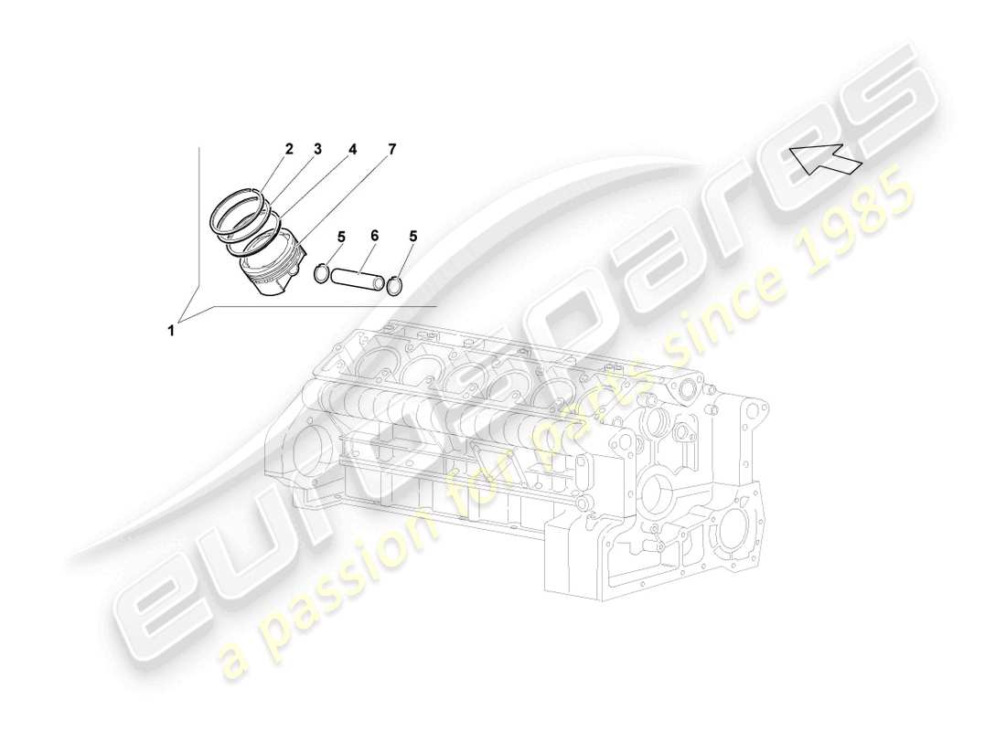 lamborghini lp640 coupe (2007) piston part diagram