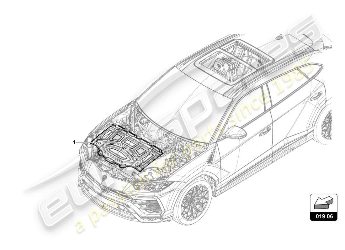 lamborghini urus s (accessories) engine cover part diagram