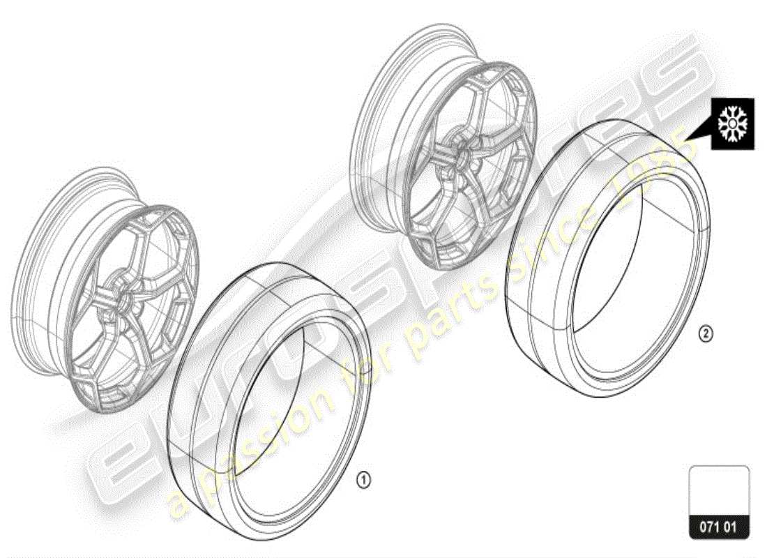 lamborghini huracan sterrato (accessories) tyres part diagram