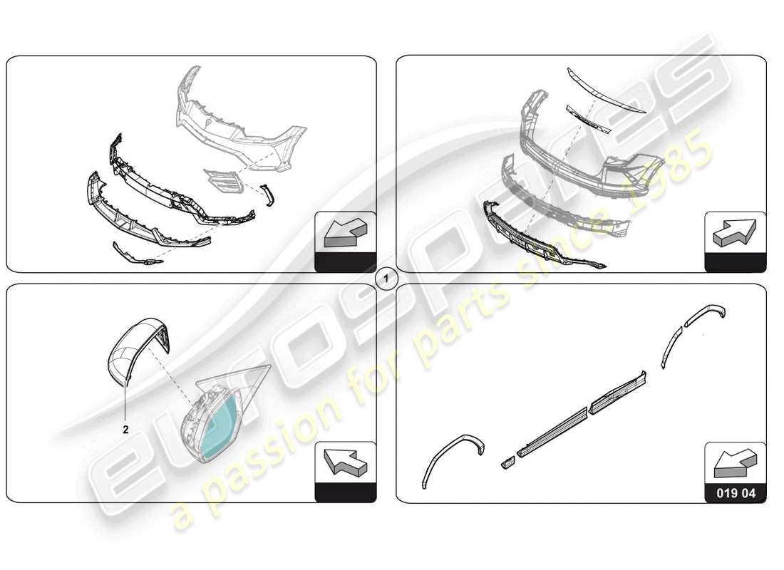 lamborghini urus s (accessories) genuine part part diagram