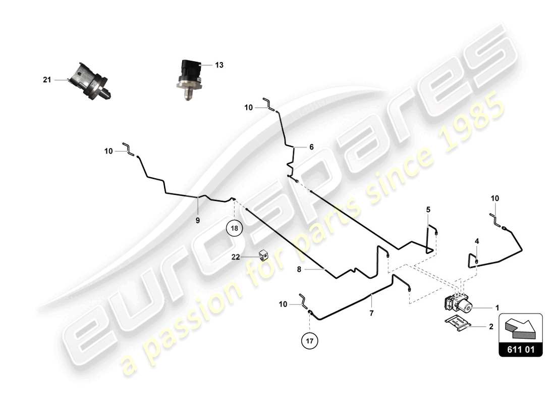 lamborghini super trofeo evo (2018) brake system part diagram