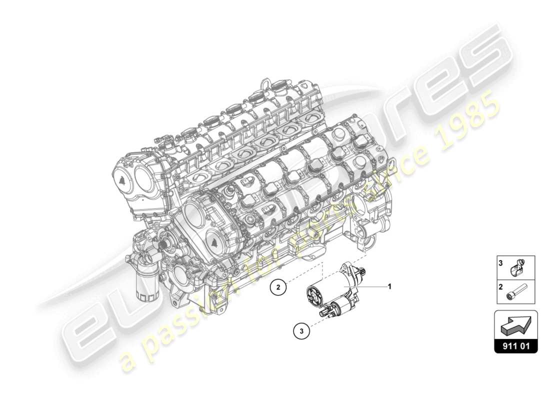 lamborghini lp770-4 svj roadster (2022) starter part diagram