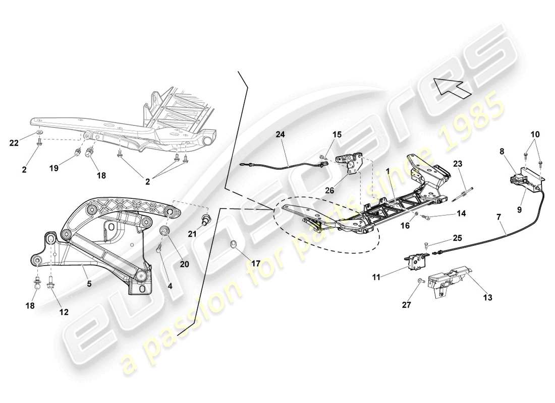 lamborghini lp570-4 spyder performante (2014) lock carrier part diagram