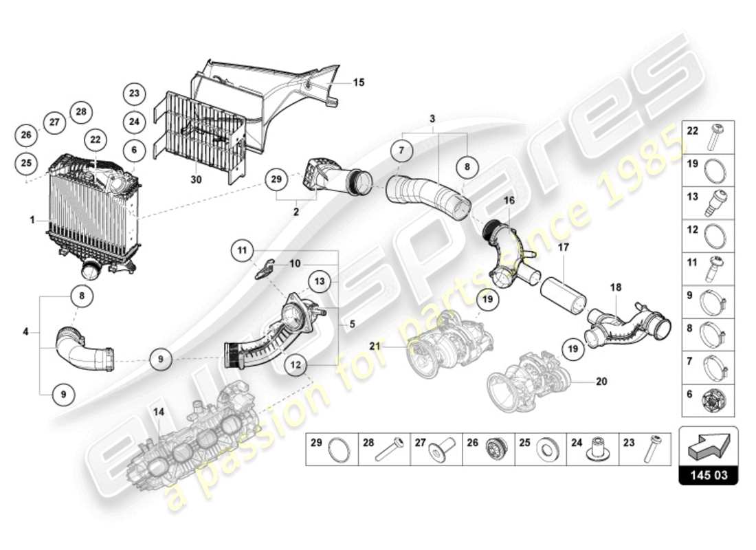 lamborghini urus s (2024) charge air cooler left part diagram