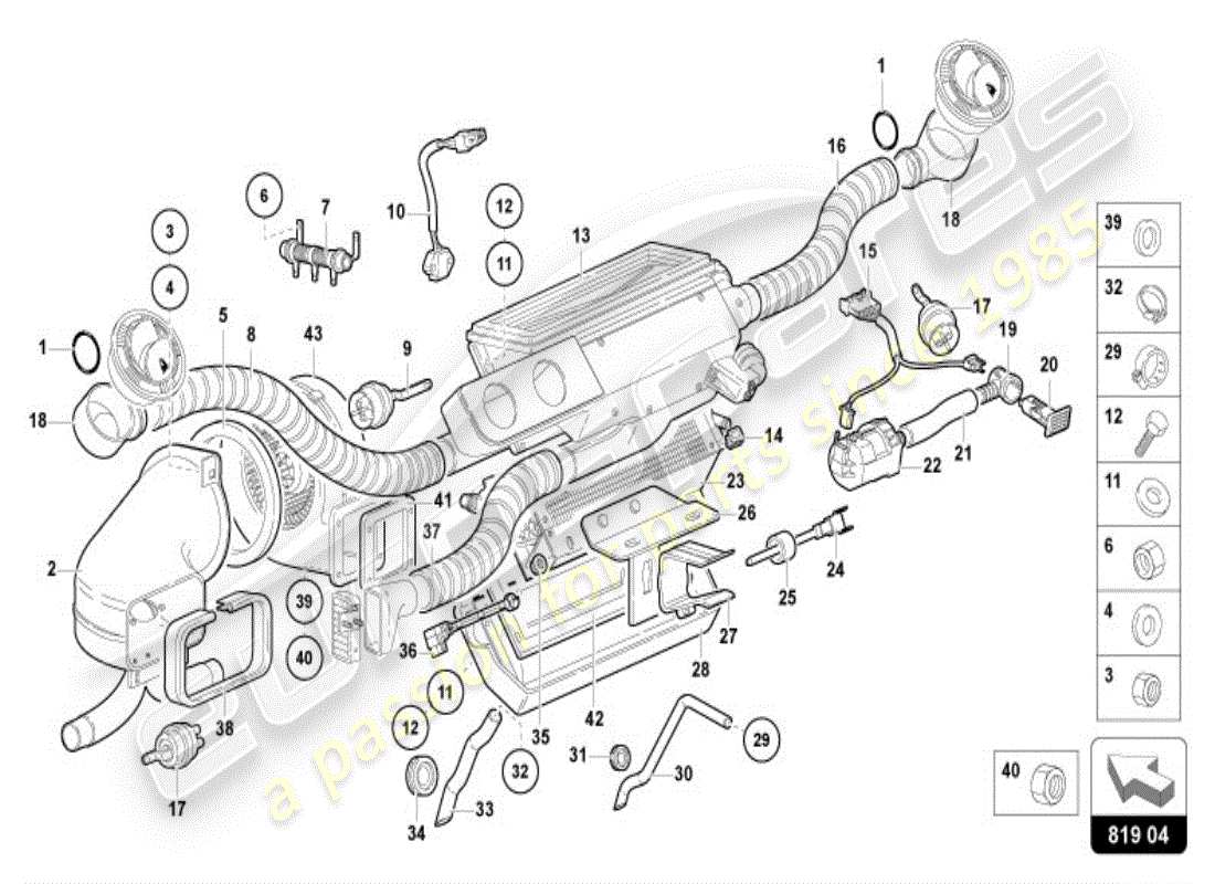 lamborghini diablo vt (1995) air guide channel part diagram