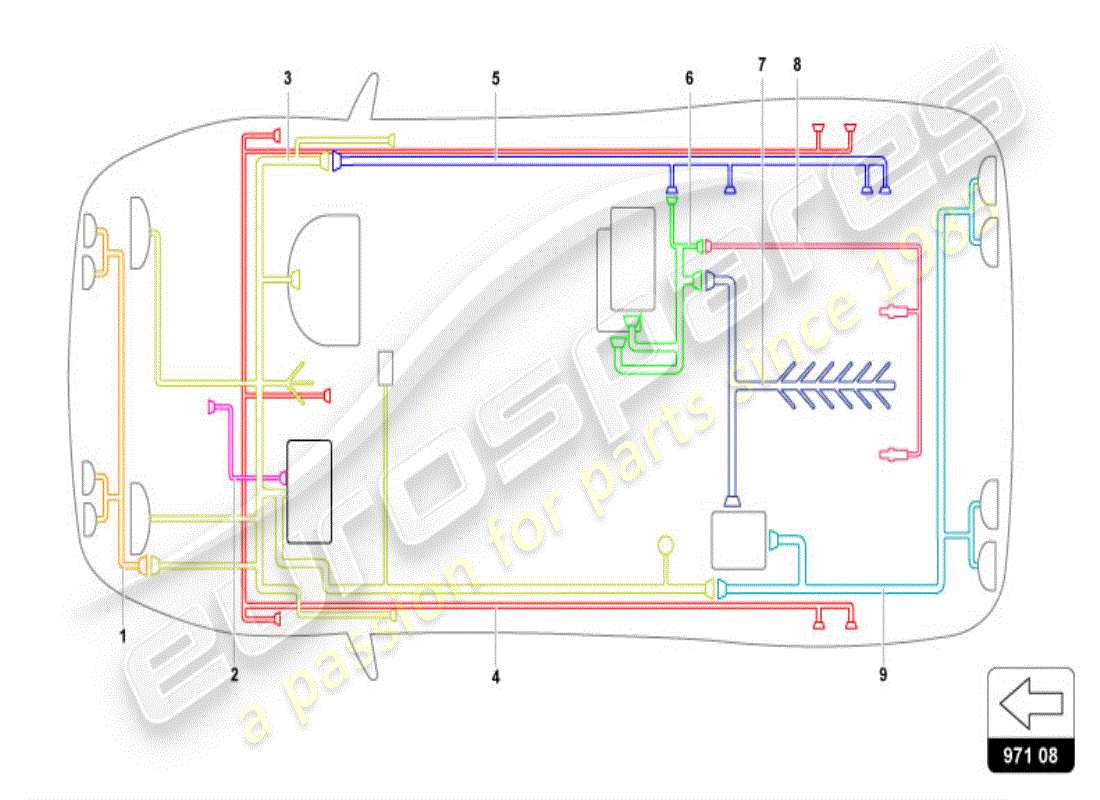 lamborghini diablo vt (1995) electrical system part diagram