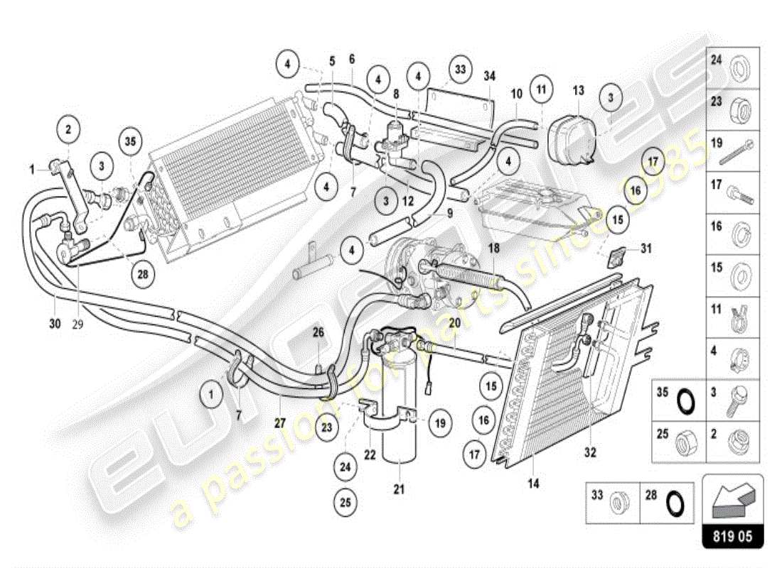 lamborghini diablo vt (1996) heating, air cond. system part diagram