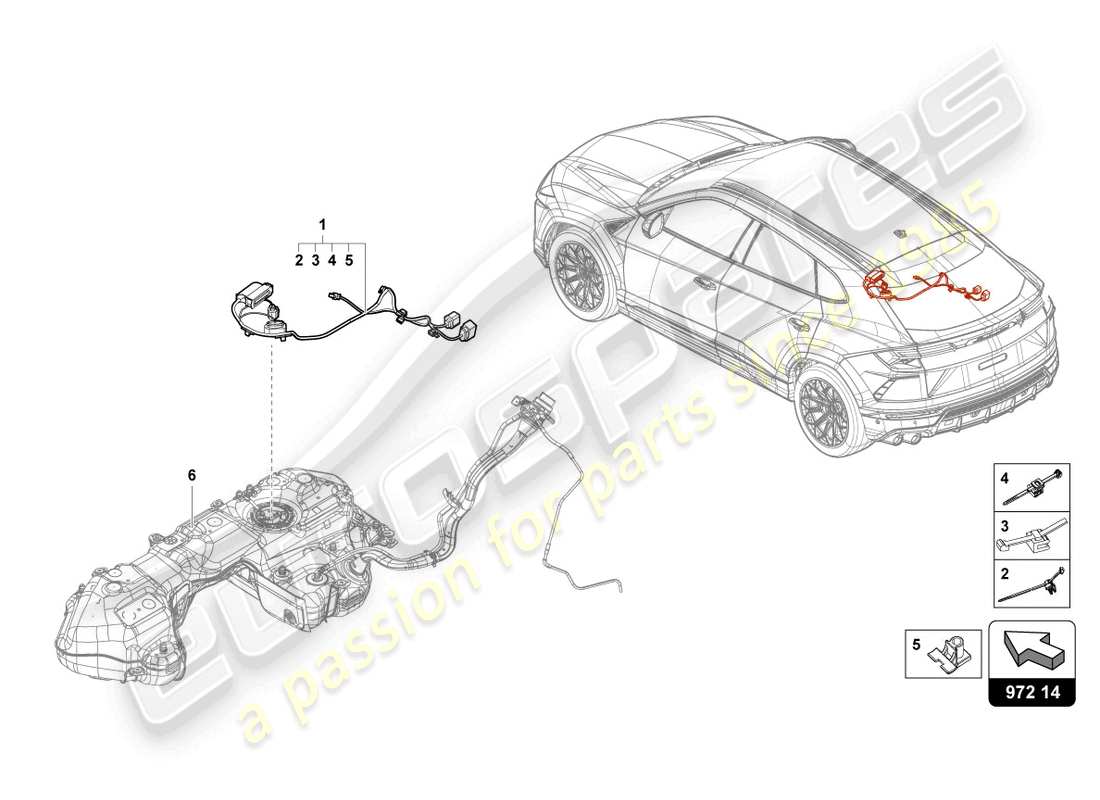 lamborghini urus s (2023) wiring set for fuel tank part diagram