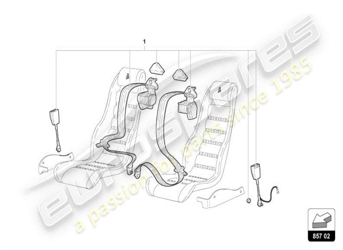 lamborghini diablo vt (1998) seat belts part diagram