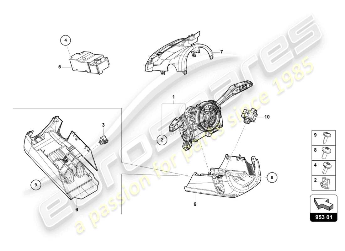 lamborghini urus s (2024) steering col. combi switch part diagram