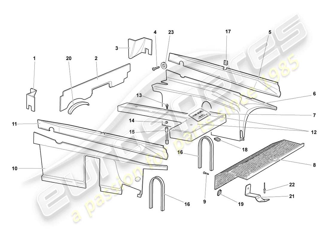 lamborghini lp640 coupe (2009) sound absorbers part diagram