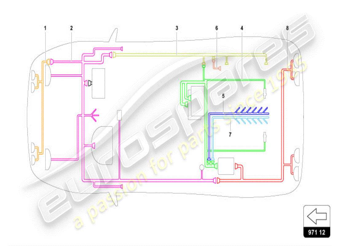 lamborghini diablo vt (1996) electrical system part diagram