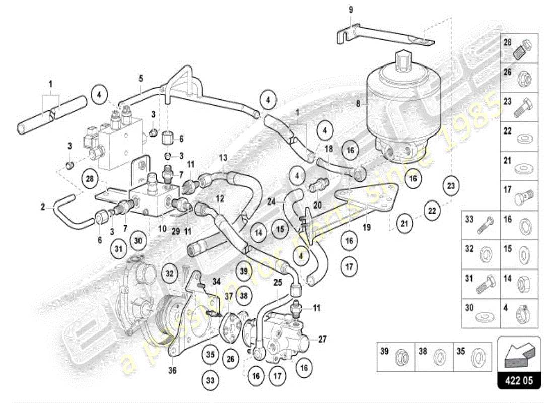 lamborghini diablo vt (1998) power steering part diagram