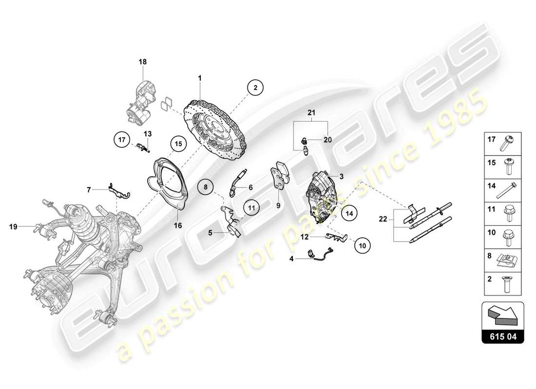 lamborghini evo spyder 2wd (2023) brake disc (vented) rear part diagram