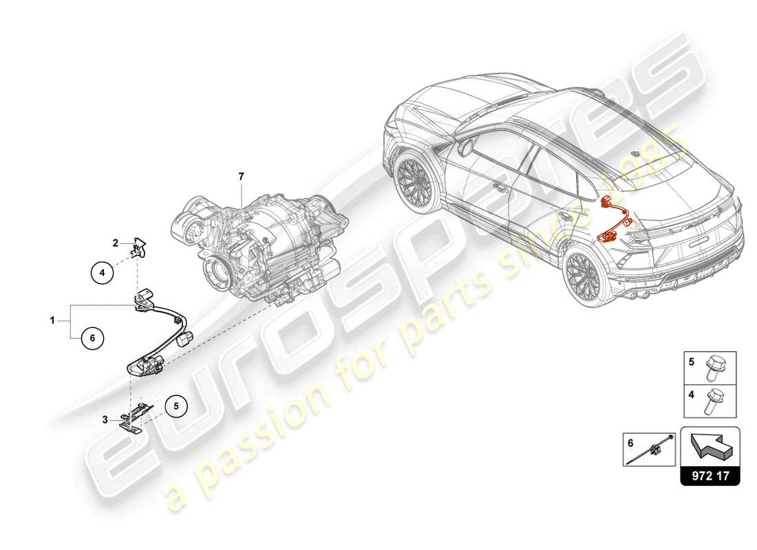 lamborghini urus s (2024) adapter cable loom part diagram