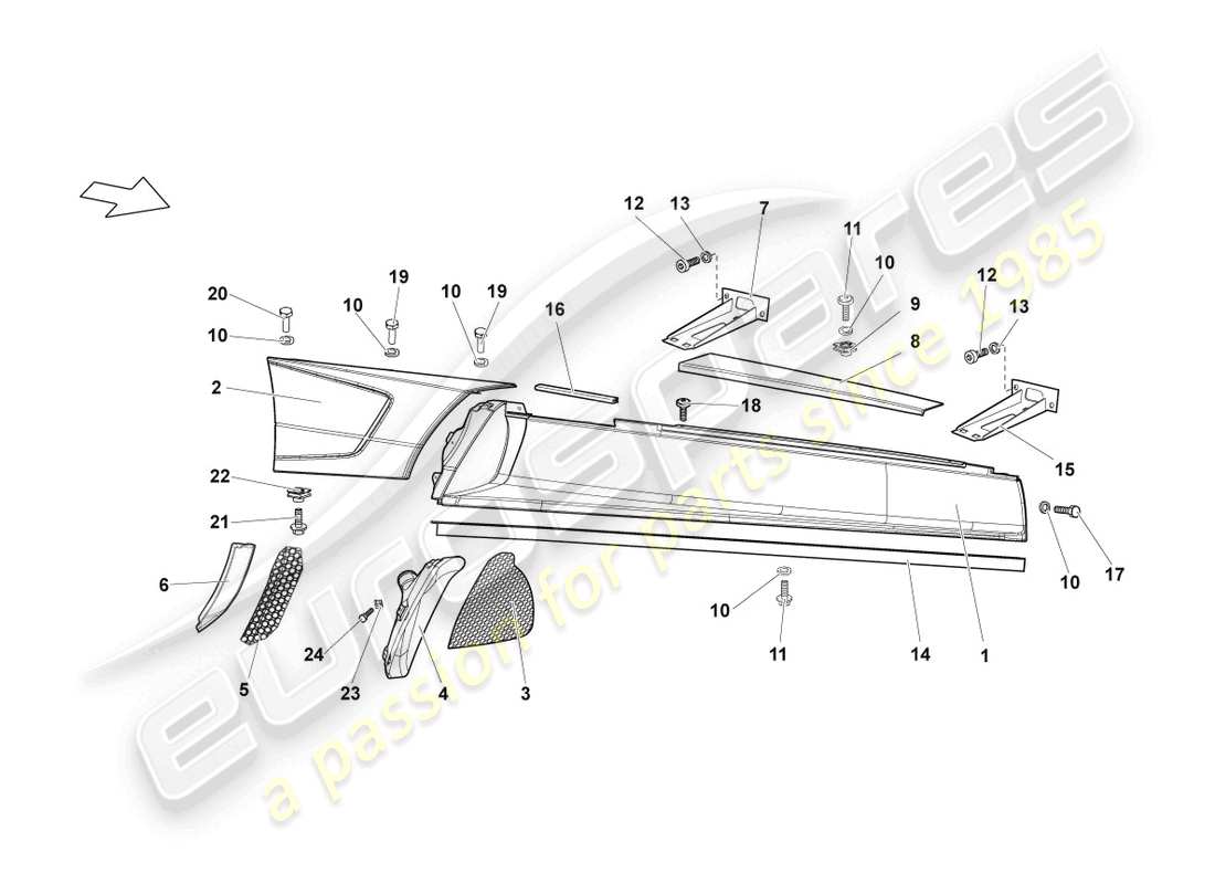 lamborghini lp640 coupe (2009) side member right part diagram