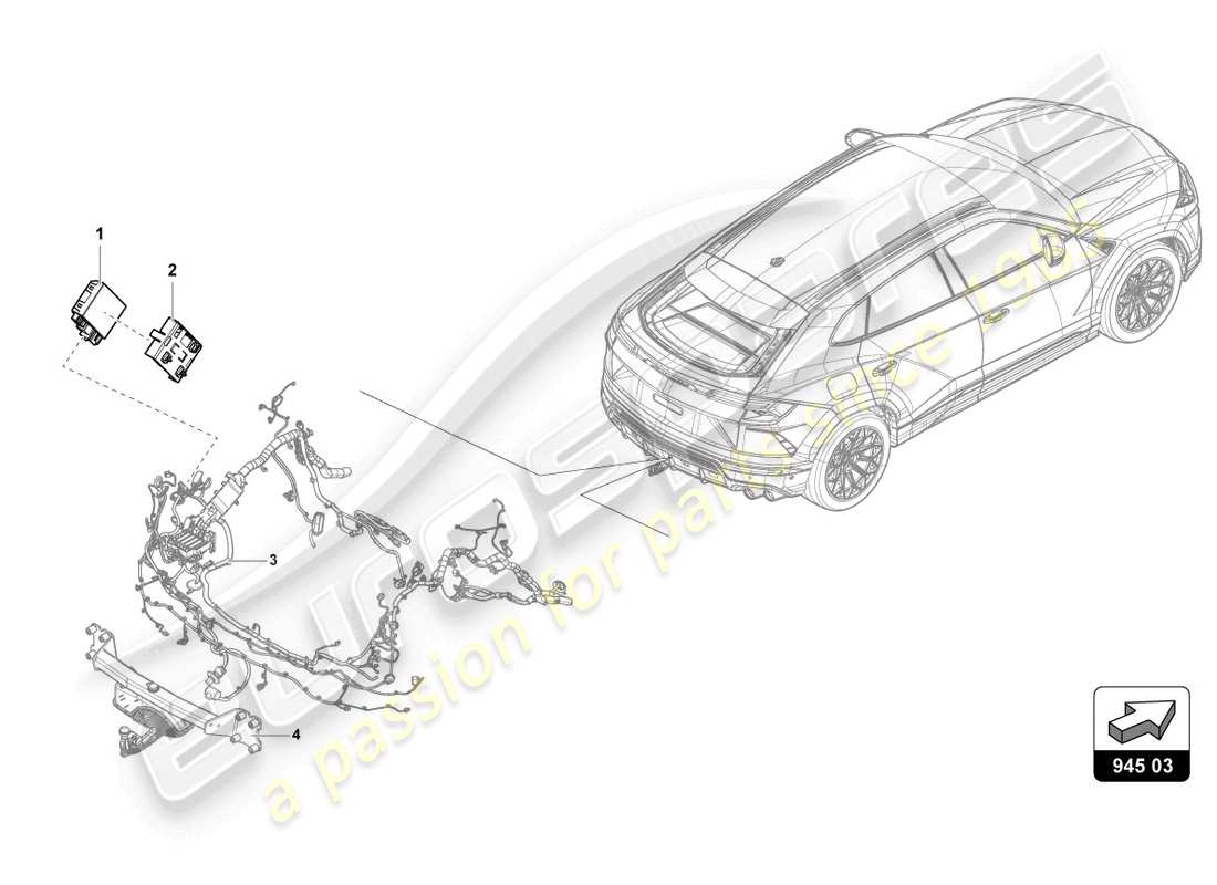 lamborghini urus (2022) electrical parts for trailer towing part diagram