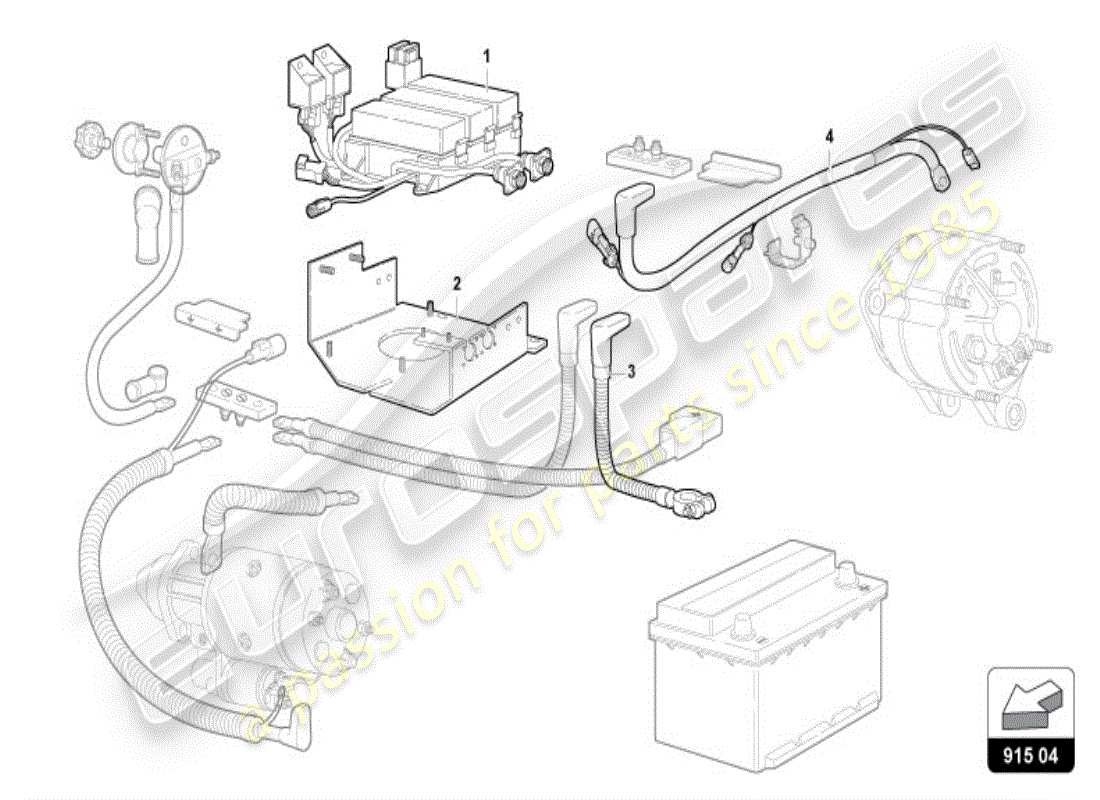 lamborghini diablo vt (1997) battery part diagram