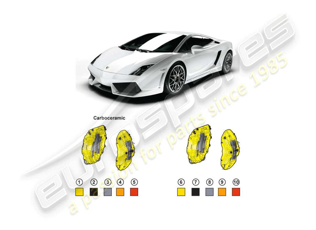 lamborghini lp560-2 coupe 50 (accessories) retrofit kit for colour brake caliper part diagram