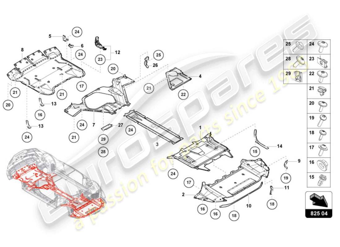 lamborghini tecnica (2024) trim panel for frame lower section part diagram