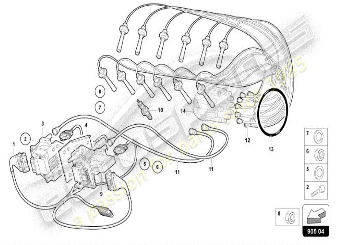 lamborghini diablo vt (1997) ignition system part diagram