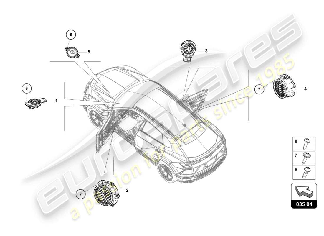 lamborghini urus (2022) electrical parts for audio system parts diagram