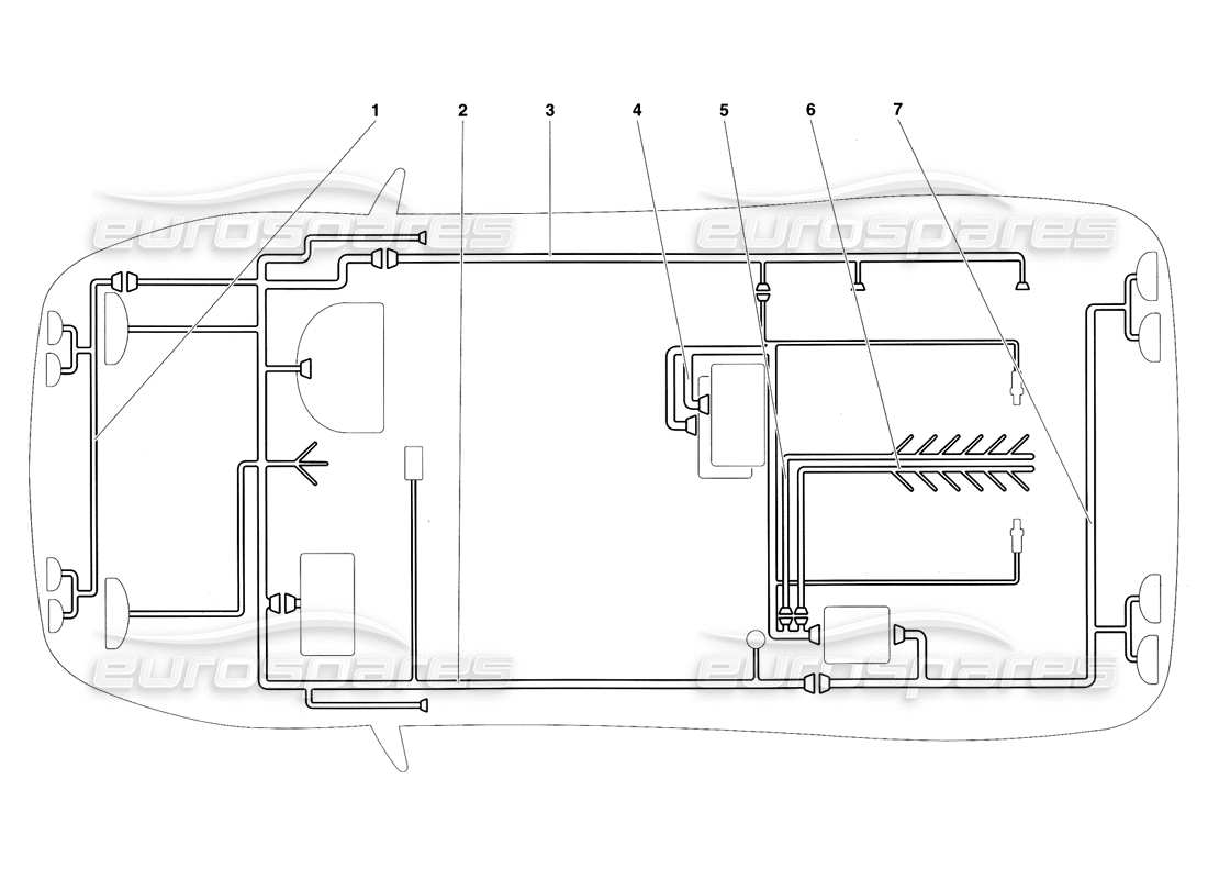 lamborghini diablo sv (1997) electrical system (valid for rh d. - march 1997) part diagram