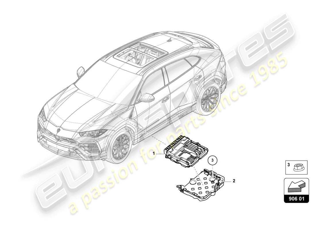 lamborghini urus (2019) control unit for petrol engine part diagram