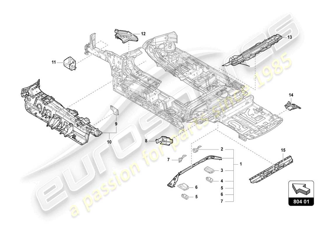 lamborghini urus (2022) underbody part diagram