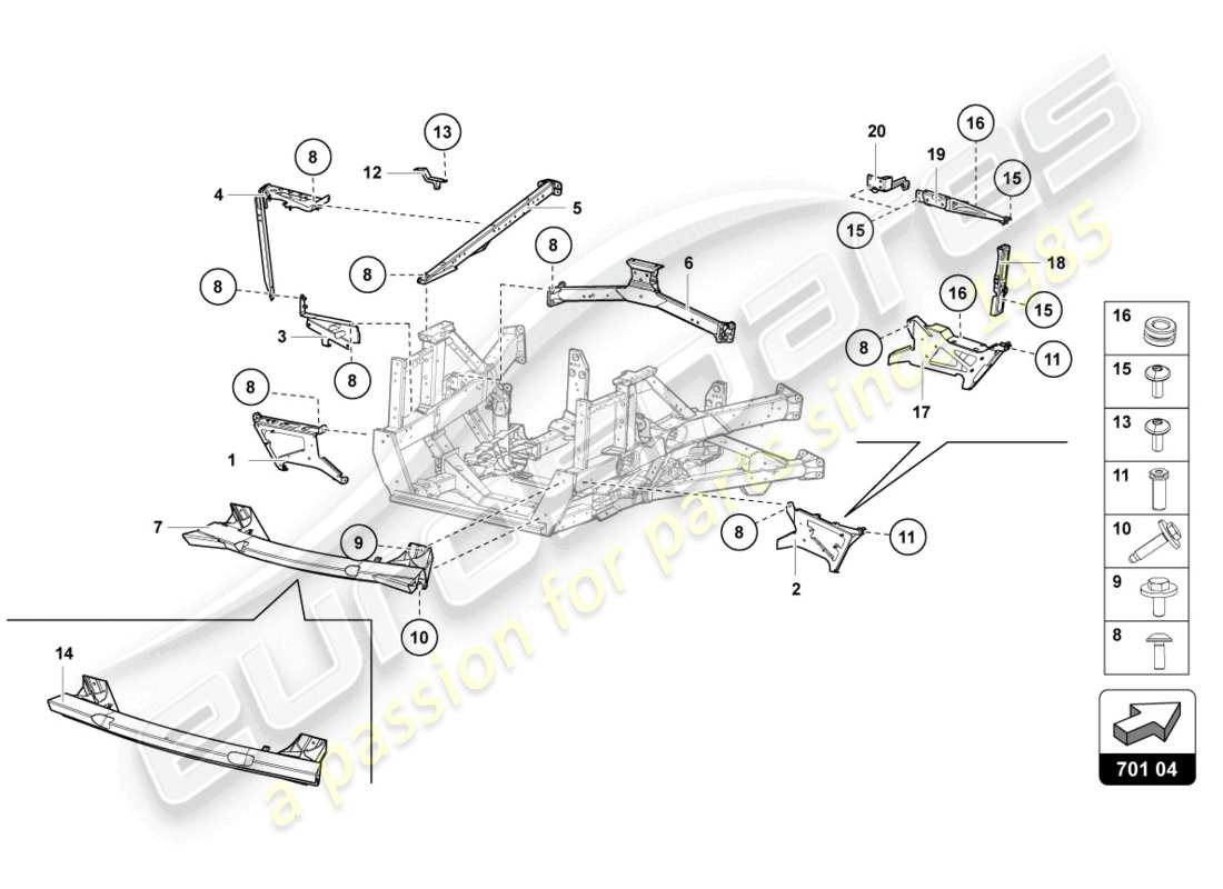 lamborghini ultimae (2022) trim frame rear part part diagram