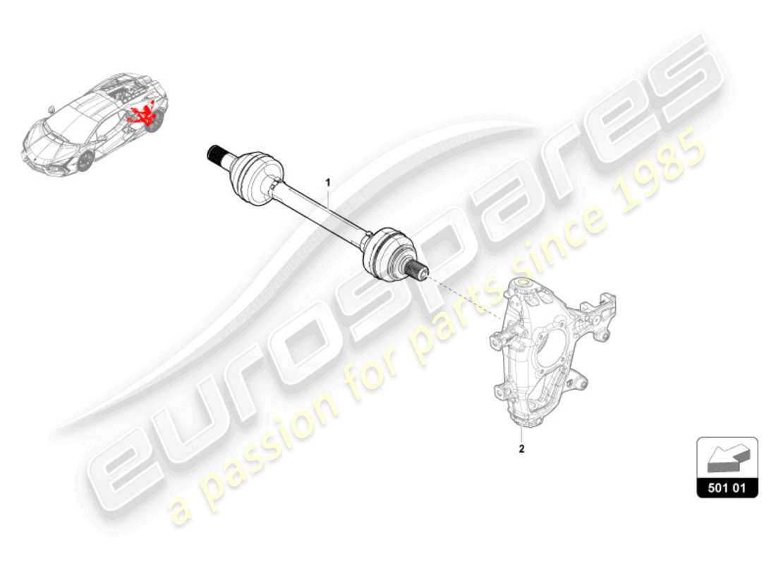 lamborghini revuelto coupe (2024) rear axle shaft part diagram