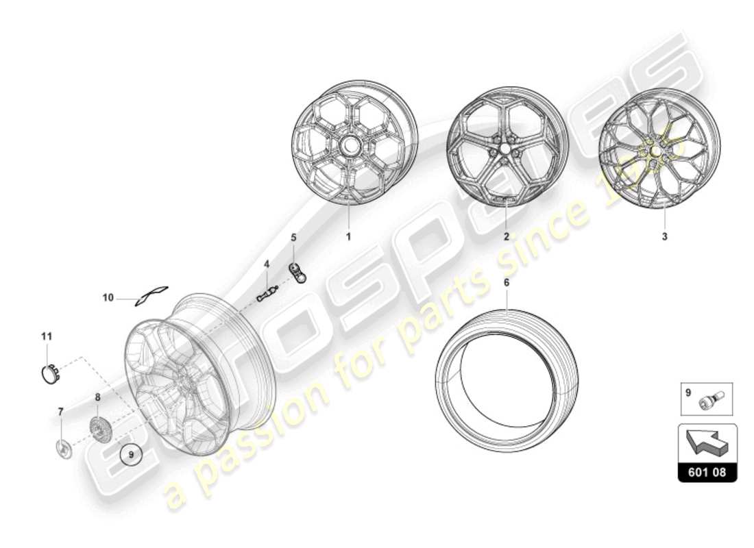 lamborghini tecnica (2024) wheels/tyres rear part diagram