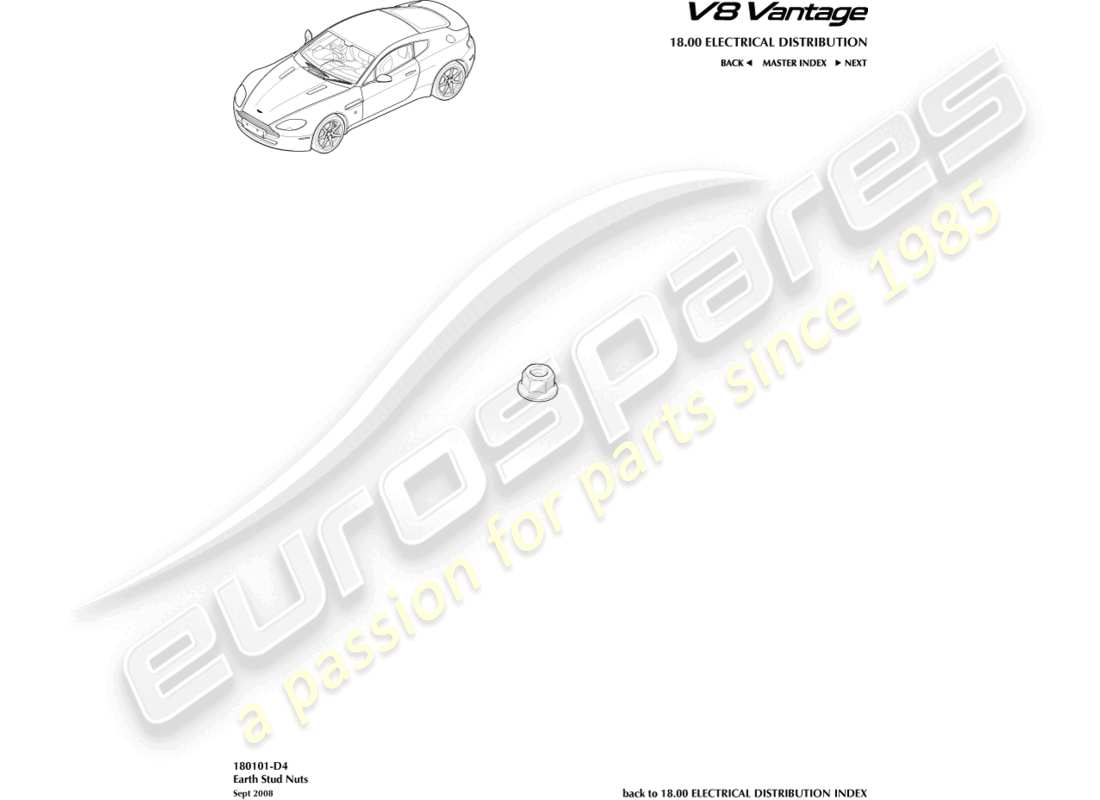 a part diagram from the aston martin v8 vantage (2017) parts catalogue