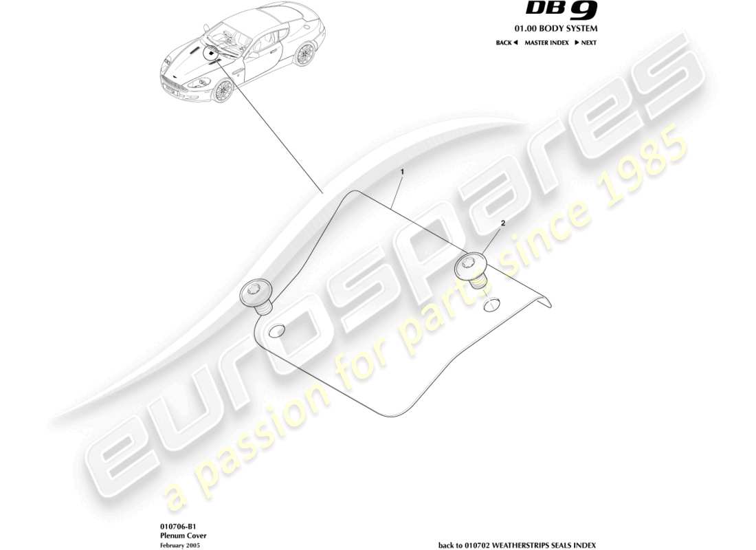 aston martin db9 (2012) plenum cover part diagram