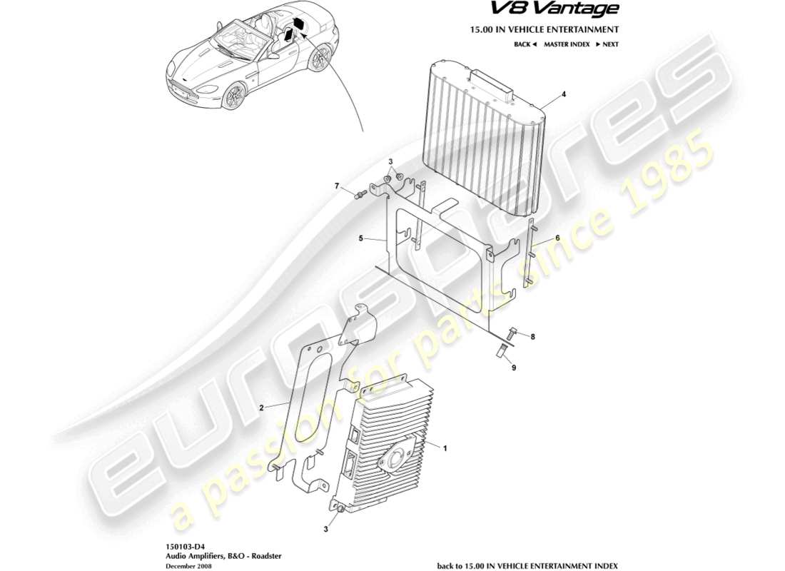 a part diagram from the aston martin vantage gt8 (2017) parts catalogue