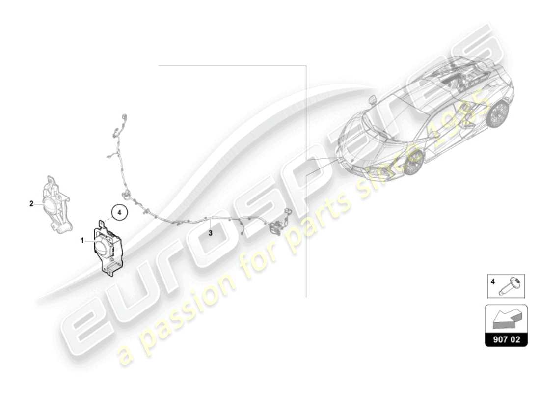 lamborghini revuelto coupe (2024) radar sensor part diagram