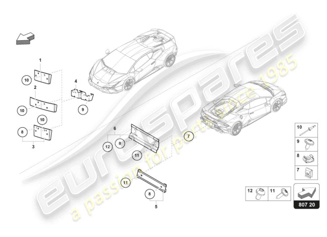 lamborghini tecnica (2024) licence plate holder part diagram