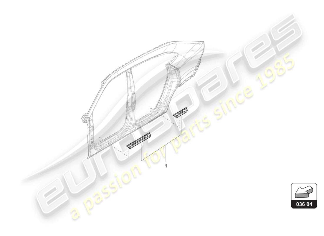 lamborghini urus s (accessories) heel plate part diagram