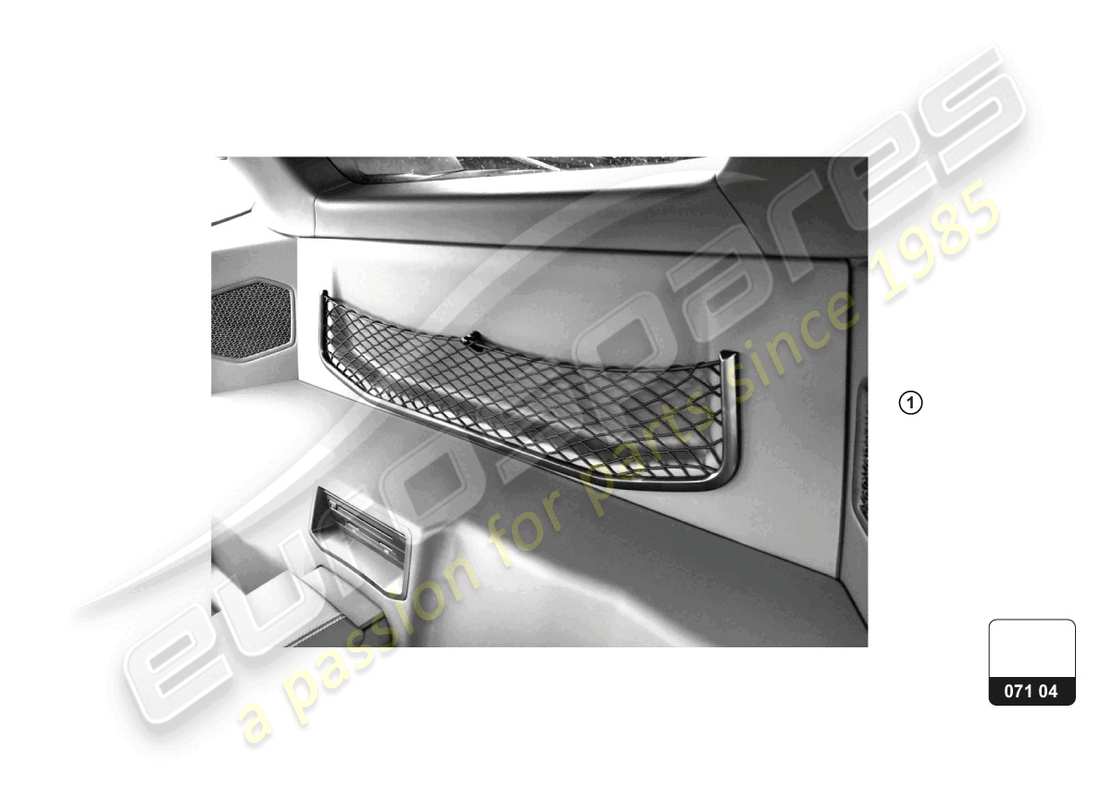 lamborghini huracan tecnica (accessories) mesh pocket part diagram