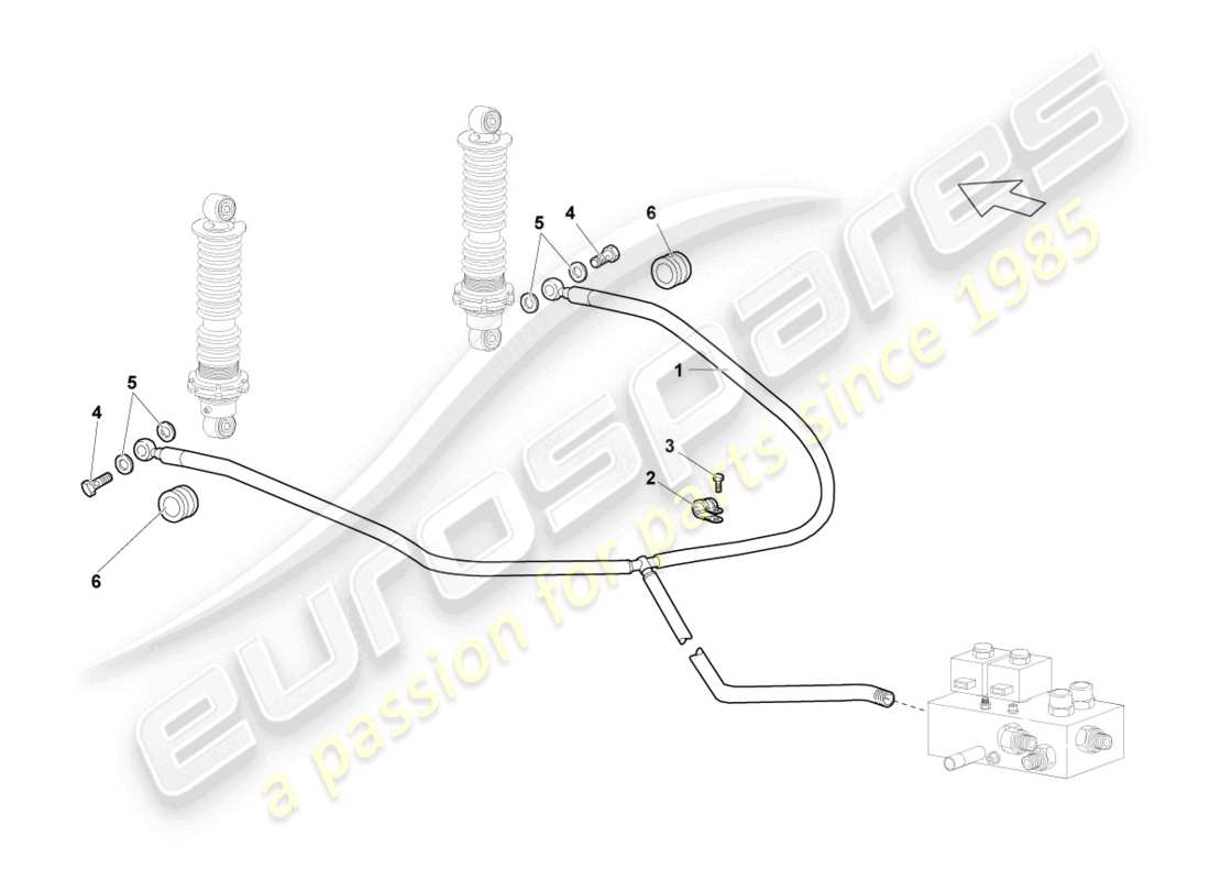 lamborghini lp640 coupe (2007) chassis (self-level. system) front part diagram