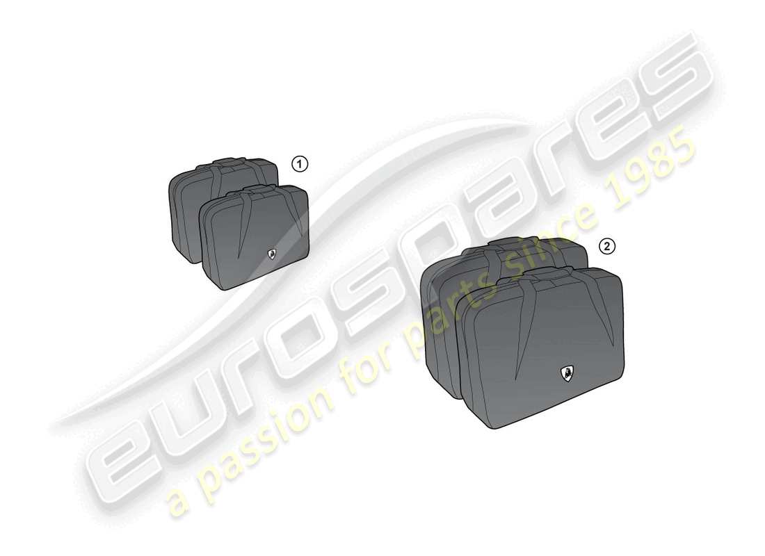 lamborghini gallardo coupe (accessories) travel bags set part diagram