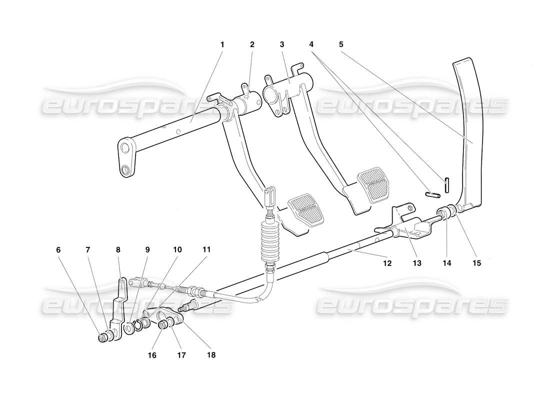 lamborghini diablo sv (1997) pedals (valid for rh d. - march 1997) part diagram