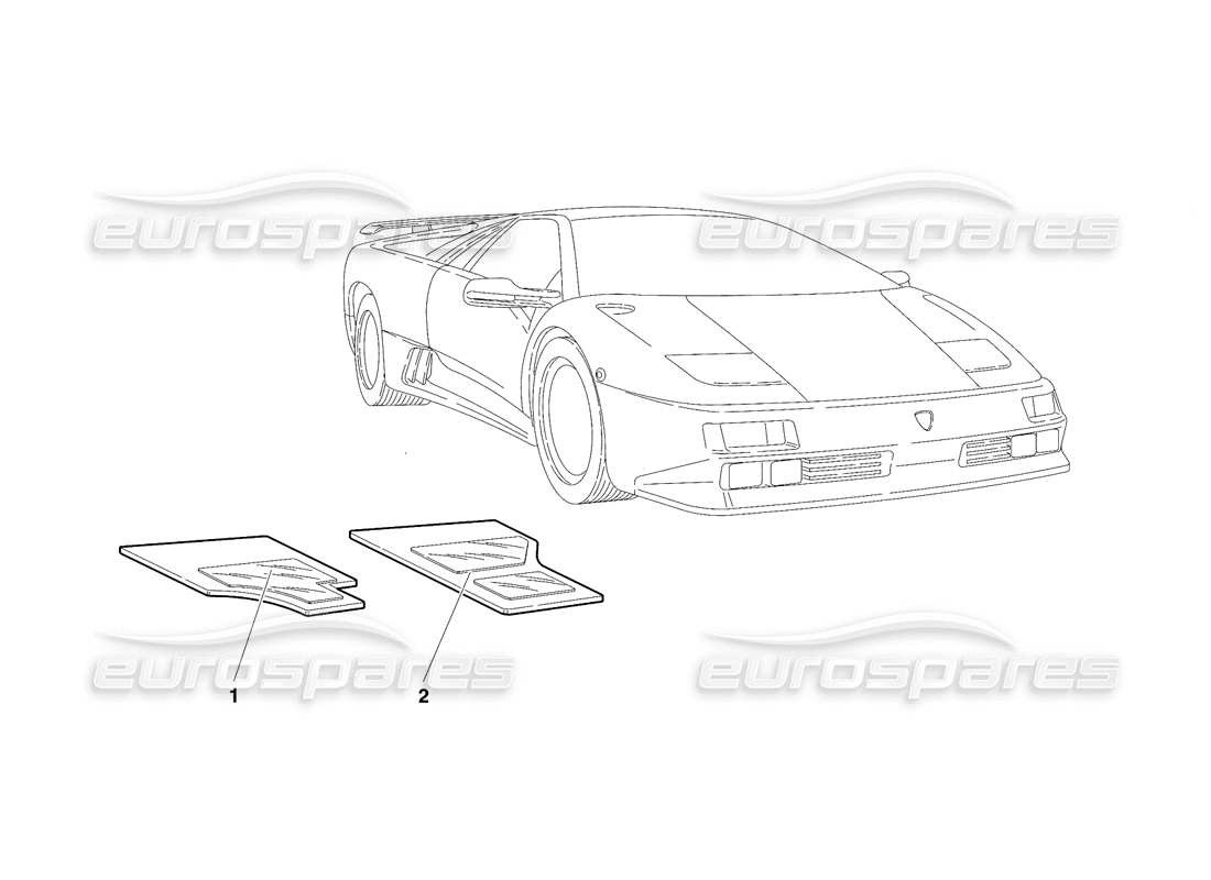 lamborghini diablo se30 (1995) accessories (valid for rh d. version - january 1995) part diagram