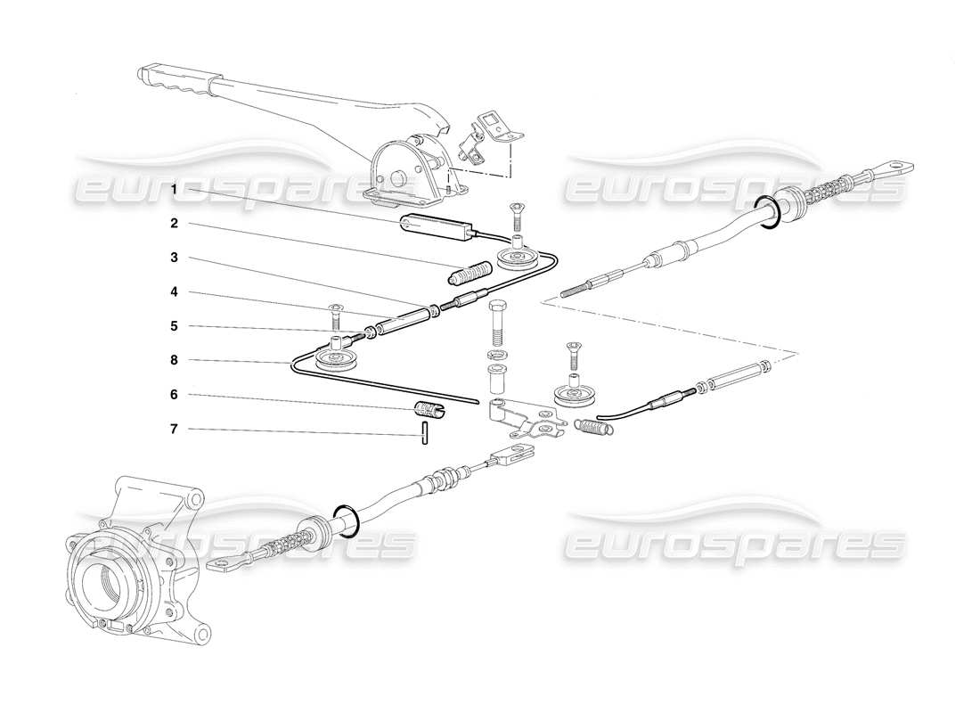 lamborghini diablo sv (1997) handbrake (valid for rh d. - march 1997) part diagram