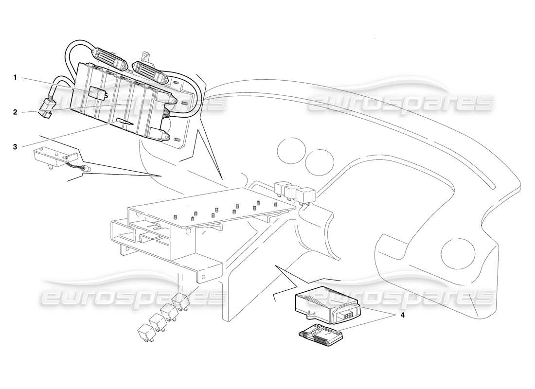 lamborghini diablo se30 (1995) electrical system (valid for rh d. version - january 1995) part diagram