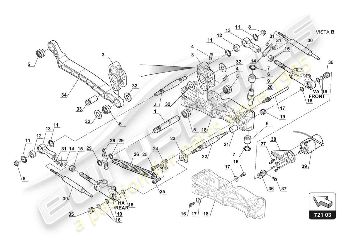 lamborghini gt3 evo (2018) pedal mechanism part diagram