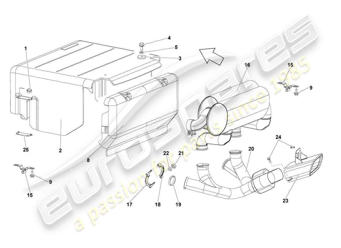 lamborghini lp670-4 sv (2010) rear silencer part diagram