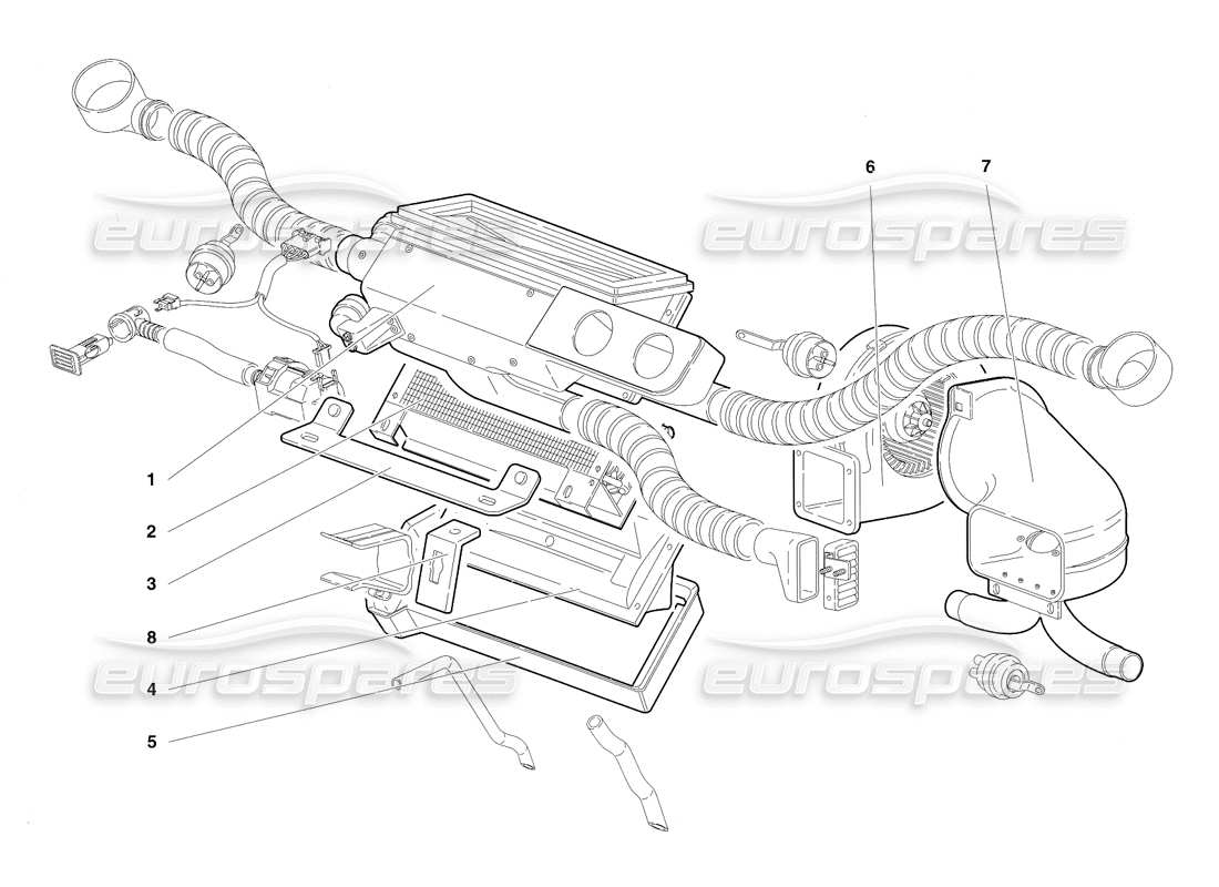 lamborghini diablo sv (1997) climate control (valid for rh d. - march 1997) part diagram