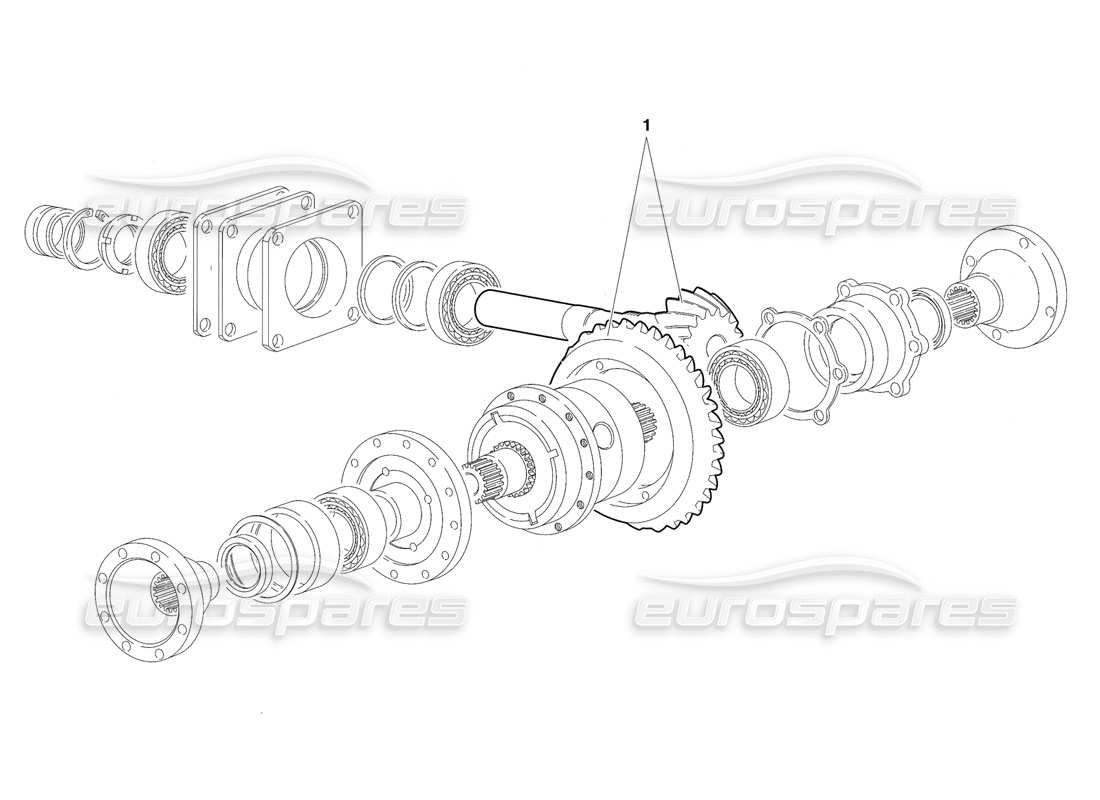 lamborghini diablo sv (1997) differential (valid for canada - march 1997) part diagram