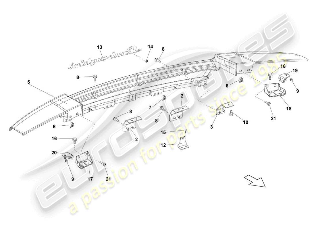 lamborghini lp560-4 spider (2014) trim part diagram